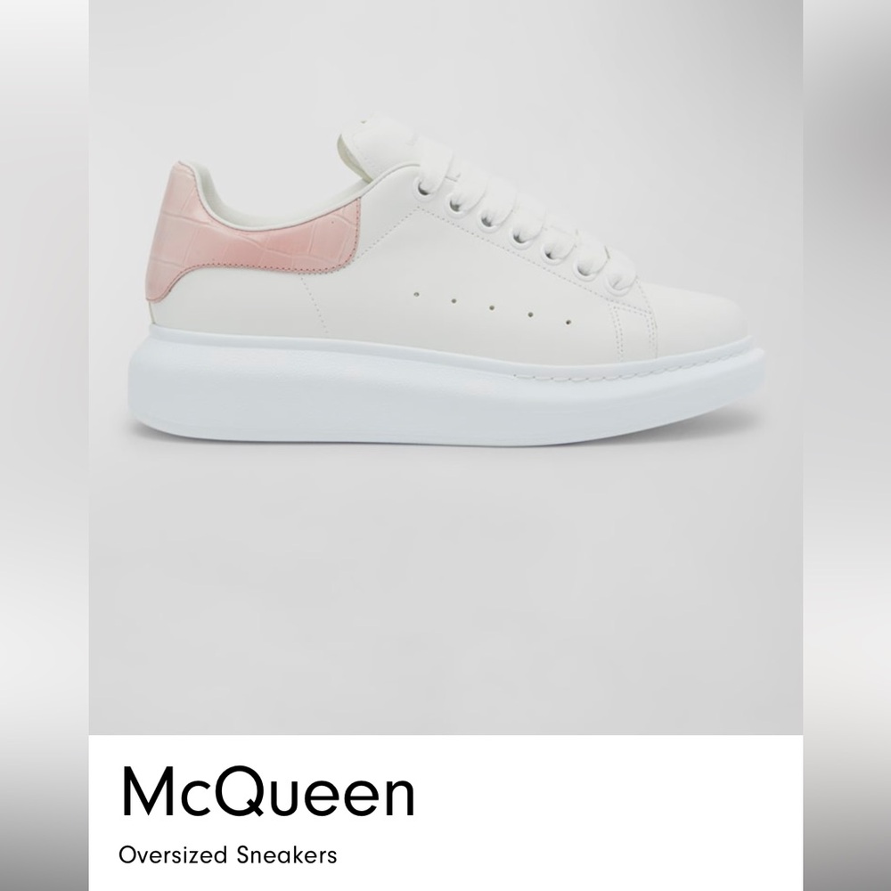 New, unused authentic Women's White McQueen Oversized Sneakers  Size 8.5